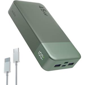 NOBIS Power Bank 20000mAh Powerbank 45 W Fast Charging Caricatore Portatile USB C In & Out, 4 Ports Portable Charger with LED Digital Display, Compatible with Phone 17 S25 (Verde)
