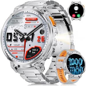LIGE Smartwatch militare da uomo con funzione telefonica, display grande HD da 1,85" con batteria da 1000mAh/IP68 impermeabile/120+ modalità sport fitness watch/monitoraggio del sonno/, smartwatch