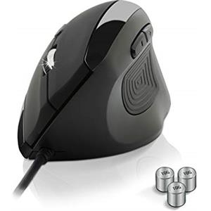 NEWWAY - Mouse Verticale Cablato A3E - 3200 DPI - Ergonomico - Prevenzione contro la sindrome del mouse e l'epicondilite - Peso regolabile - USB