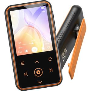 AGPTEK Lettore MP3 da 64 GB con clip, Bluetooth 5.3, schermo a colori TFT da 1,8 pollici, pedometro, radio FM, supporta fino a 128 GB