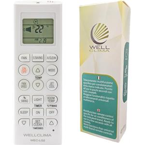Wellclima Telecomando Universale per Condizionatori LG, WEC-LG2, Compatibile con Tutti i Modelli, Subito Funzionante, Design Simile ai Telecomandi Recenti, Tasti Speciali, Istruzioni in 6 Lingue