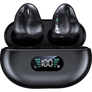 SLuB Auricolari Bluetooth 5.3 Bluetooth 5.3 con microfono HD, per corsa, fitness, esterno (nero)