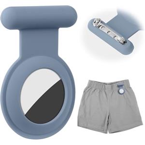 AXFEE 1 Pezzi Portachiavi AirTag, Localizzatore di Chiavi AirTag Portatile per Zaini e Animali Domestici, Supporto per Mini Cover Protettiva, Anti-graffio, Custodia Airtag Nascosta con Spilla(Grigio)