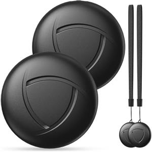 AIYATO Localizzatori GPS Nero 2 Pezzi - Smart Tracker Tag compatibile con Apple Dov'è (Solo IOS), per Portafogli, Chiavi, Zaini, Bagagli, Segnale Acustico, Posizionamento Globale, Batteria Sostitu