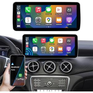 Ninetom Touchscreen per autoradio da 12,3 pollici per Mercedes Benz Classe A/C/V 2015-2018 GLA CLA W176 C117 X117 X156 W447 con NTG 5.0/5.1/5.2, supporta Apple Carplay/Android Auto/Mirrorlink
