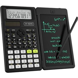 ROATEE Calcolatrice scientifica per studenti con blocco note, materiale per le scuole medie e superiori ROATEE per studenti, 82 MS pieghevole con display a 2 righe, calcolatrice scientifica con tavoletta da