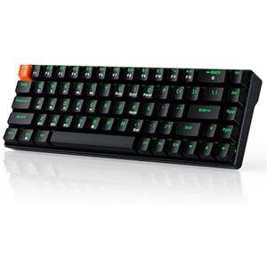 VidaTeco Tastiera meccanica senza fili al 60% (2,4 GHz/Type-C/BT5.0) con illuminazione RGB, hot-swap e etichetta laterale, reazione rapida per PC e Mac - nero