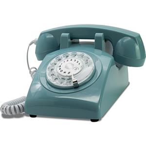 Opis Technology Opis 60s Cable: Telefono fisso vintage da casa, telefono a rotella stile anni '80, per un tocco classico Azzurro