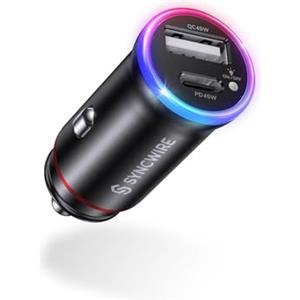 SYNCWIRE Caricatore Auto USB C [PD 45W & QC 45W] Presa USB C Auto Accendisigari Fast Charge 12v Caricabatterie Auto Carica Cellulare per Auto per iPhone 17 Pro Max 16/15/14/13, Samsung, Google Pixel
