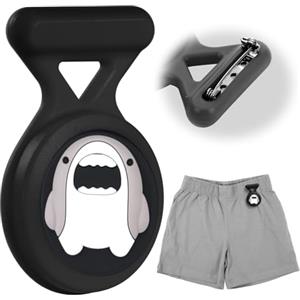 AXFEE 1 Pezzi Portachiavi AirTag, Localizzatore di Chiavi AirTag Portatile per Zaini e Animali Domestici, Cover Protettiva Anti-Perso, Anti-graffio Custodia Airtag Nascosta con Spilla(Squalo)
