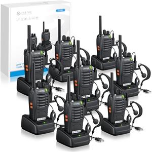 ESYNiC 4 Paia Walkie Talkie Ricaricabile VOX Radio PMR446MHz 0.5W Frequenza Civile 8PZ Ricetrasmittente Portatile 16 Canali Singola Banda Woki Toki con USB Caricabatterie per Caccia Ciclismo
