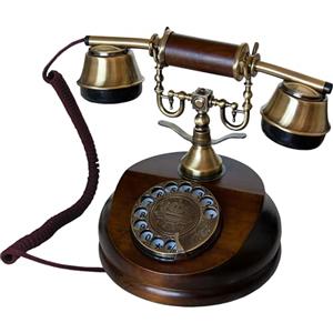 Opis Technology Opis 1921 Cable Legno Modelo A: Telefono Vintage Fisso Funzionante con Disco, Telefono Antico da Casa, Telefoni Classici Retrò