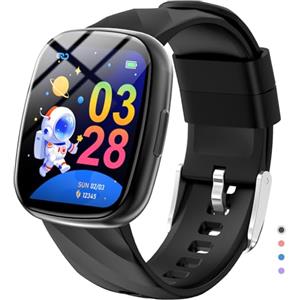 Alutoria Smartwatch per Bambini, IP68 Impermeabile Orologio Smartwatch Fitness Activity Tracker Watch con 100+ Modalità Sportive, Frequenza Cardiaca,Monitor Del Sonno Regalo per Ragazzi Ragazz,Nero