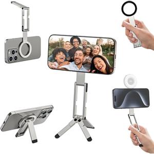 ULANZI MA60 Treppiede magnetico per telefono, Mini treppiede smartphone in alluminio con magnete bifacciale 14N, Porta telefono scrivania, Compatibile con iPhone 17,16,15,14,13,12 Samsung Xiaomi