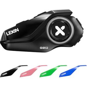 LEXIN Interfono Moto Bluetooth, G2 Auricolare Casco Moto unico pacchetto, 1000M Sistema di Comunicazione Casco 2 a 6 Motociclisti, FM，Universale Motoslitta & ATV