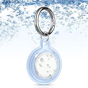 AXFEE 1 Pezzi Portachiavi AirTag, Localizzatore di Chiavi AirTag Portatile per Zaini e Animali Domestici, Supporto per Mini Cover Protettiva per Tracker per AirTag, Anti-graffio, Impermeabile(Blu)