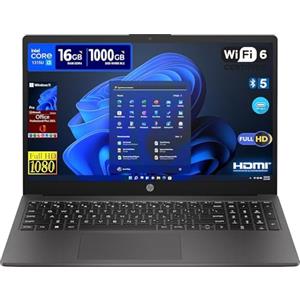 HP 250 G10 Notebook Portatile, Intel Core i3-1315U, 16 GB RAM DDR4, 1 TB SSD NVMe, Display 15.6" Full HD, Windows 11 Pro, Office 2021 Pro Plus, Pronto all'Uso