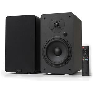 VULKKANO A6 ARC Cassa Amplificata con Woofer da 6,5", Bluetooth 5.0, HDMI ARC, Optica, RCA, USB, con Uscita Subwoofer, Casse Monitor HiFi per Home Cinema, Colore Nero