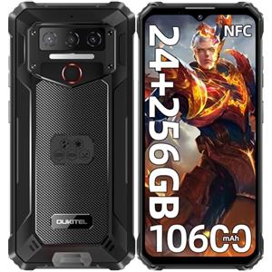 OUKITEL WP23 Plus Rugged Smartphone 2025, 24GB+256GB/1TB Telefono Indistruttibile, 10600mAh Smartphone Rugged, 6.52" HD Rugged Phone, Octa-Core Telefono Rugged, Dual SIM/NFC/Fingerprint/GPS/OTG, Nero