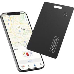 Reyke Slim Wallet Tracker Card, Localizzatore di Portafoglio Ricaricabile, Impermeabile IP68, Compatibile con Apple Find My (Solo iOS), Organizzatore per Etichette Bagagli e Passaporti
