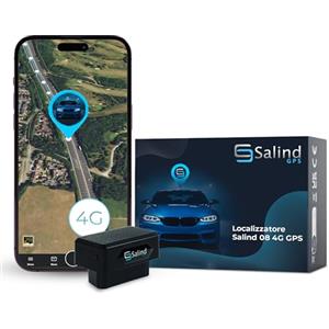 Salind GPS Salind 08 4G, OBD GPS Tracker, Localizzatore per Auto, Camion e Altri Veicoli, Geocalizzatore Gps con App e Connessione Diretta alla Presa OBD, Monitoraggio Percorso in Tempo Reale Tramite App