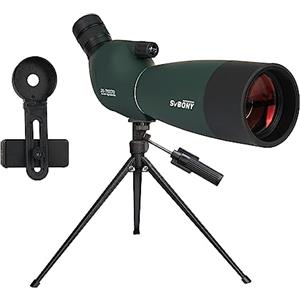 Svbony SV28PLUS Cannocchiale, con Treppiede, 25-75x70mm HD BAK4, A5 Rosso Vino FMC Impermeabile,Cannocchiale Terrestre con Adattatore Telefono Borsa, per Tiro a Segno Tiro, con l'arco Birdwatching