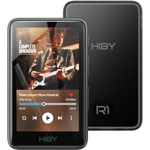 HiBy Lettore MP3 HiFi R1 con Bluetooth 5.1 Tidal Qobuz DSD 256 Lettore musicale nativo senza perdita con touchscreen/certificato audio ad alta risoluzione/sintonizzazione MSEB/memoria espansa da 2 TB