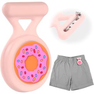 AXFEE 1 Pezzi Portachiavi AirTag, Localizzatore di Chiavi AirTag Portatile per Zaini e Animali Domestici, Cover Protettiva Anti-Perso, Anti-graffio Custodia Airtag Nascosta con Spilla(Ciambelle)