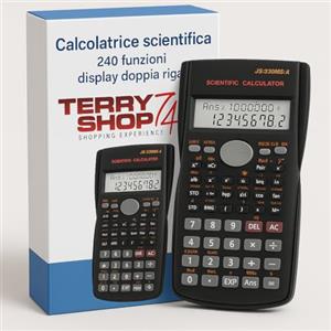 Terryshop74 Calcolatrice Scientifica di Ingegneria, Idoneo per la Scuola e Impresa, Nero 240 funzioni con custodia rigida chiusura
