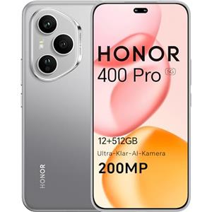 HONOR 400 Pro Smartphone 5G 12GB RAM 512GB ROM, Dual SIM NFC, AMOLED da 6.7 pollici display Eye Comfort con Snapdragon 8 Gen 3, 200MP Ultra-clear AI Camera,5300 mAh, Lunar Grey [Versione italiana]