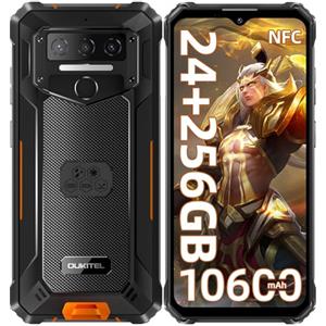 OUKITEL WP23 Plus Rugged Smartphone 2025, 24GB+256GB/1TB Telefono Indistruttibile, 10600mAh Smartphone Rugged, 6.52" HD Rugged Phone, 13MP Antiurto Telefono, Dual SIM/NFC/Fingerprint/GPS/OTG, Arancio