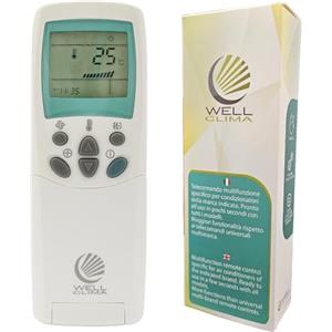 wellclima Telecomando universale di ricambio per condizionatori LG - Pompa di Calore - Inverter - Pronto all'uso - Compatibile con tutti i climatizzatori per LG, non funziona su altre marche