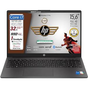 HP 250 G10, PC Portatile CPU Intel Core i7-1355U 13th 10 Core, fino a 5GHz, RAM 32GB, SSD 1Tb, Display 15.6" FHD, Wi-Fi 6, BT, WebCam, HDMI, Win 11Pro, cybersaver, Pronto all'Uso, 3 anni di garanzia