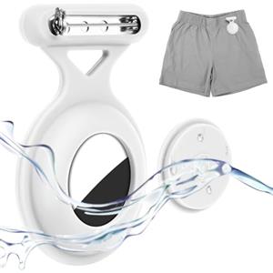 AXFEE Portachiavi AirTag, Localizzatore di Chiavi Portatile per Zaini e Animali Domestici, GPS Anti-Perso con Pendente, Custodia Nascosta Anti-graffio con Spilla - Bianco