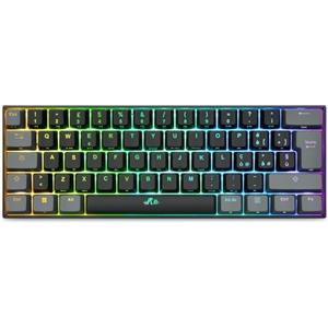 Rii Gaming RK802 - Tastiera meccanica silenziosa, dimensioni ridotte al 60%, tripla connessione (Wireless + Bluetooth + USB), batteria ricaricabile, retroilluminazione RGB 16 colori, anti-ghosting