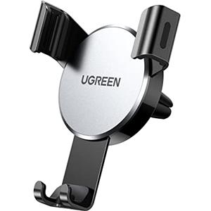 UGREEN Supporto Telefono Auto Gravità in Alluminio, Porta Cellulare Macchina per Bocchette d'Aria, Compatibile con iPhone 17 Pro Max Air/16/15/14; Galaxy S25/S24; google pixel 10/9/8, Grigio