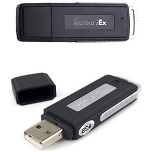 SMARTEX | Mini Registratore Vocale 8GB / 150 ore USB Audio - microfono Spia - Cimice - Voice Recorder Pendrive USB 2 in 1