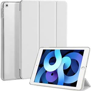 4UBonLife Custodia per iPad 6a /5a Generazione 9,7 Pollici 2018/2017, Cover Protettiva Rigida, sottile leggera con Traslucida Posteriore Opaca Cover per iPad 5/6, Auto Sveglia/Sonno, Grigio Chiaro