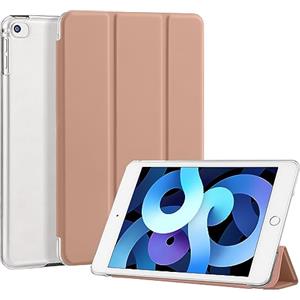 4UBonLife Custodia per iPad Mini 3 Mini 2 Mini 1 Generazione 7,9 Pollici, Case Cover Protettiva Rigida, Sottile e Leggera con Traslucida Posteriore Opaca Cover per iPad Mini 1 2 3, Oro rosa