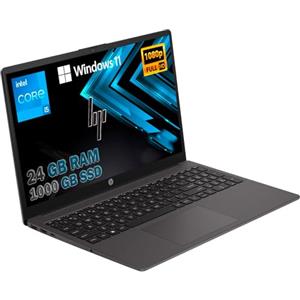 HP 250 G10, Computer Portatile Notebook, Intel i5-1334u 10 Core 3.4Ghz, Display 15.6'' FHD, Ram 24GB, SSD 1000GB, Windows 11 Pro, Pronto all'uso con Libre Office