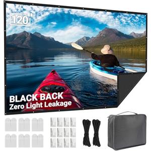 LEORFI Schermo Proiezione 120 Pollici Esterno: LEORFI Sfondo Nero Migliorato Opaco - Schermo Proiezione Portatile Interno - Telo Proiettore Pieghevole Lavabile per Home Cinema - Con Borsa Trasporto
