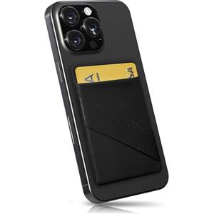 MyGadget Portafoglio per Smartphone X 1 Tasca & Finger Holder - Protezione RFID e NFC - Porta Carte di Credito Cuffie o Soldi - Wallet per Cellulare da incollare - Nero