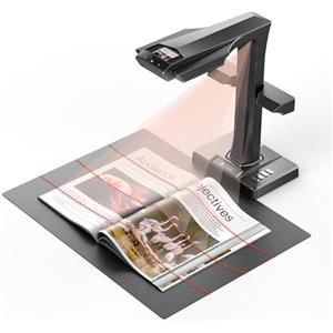 CZUR ET18 Pro Scanner di Libri e Documenti Potenziato con Funzione OCR Multilingua, Scansione Massima in A3, Alta Risoluzione in HD a 18 Megapixels, Compatibile con ambienti Windows e macOS.