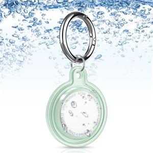 AXFEE 1 Pezzi Portachiavi AirTag, Localizzatore di Chiavi AirTag Portatile per Zaini e Animali Domestici, Supporto per Mini Cover Protettiva per Tracker per AirTag, Anti-graffio, Impermeabile(Verde)