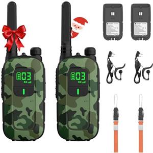 Radioddity Walkie Talkie PR-T3 Ricaricabile per Bambini da 3-12 Anni 16 Canali Ricetrasmittente PMR446 Senza Licenza per la Famiglia, Ricarica Micro-USB
