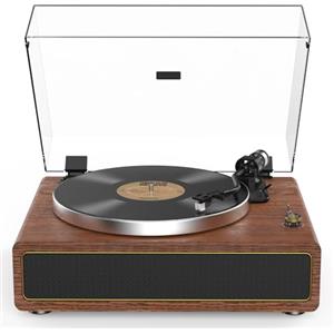 Retrolife Giradischi con Altoparlanti Incorporati, Giradischi Vinile Bluetooth 2 Velocità 33/45 RPM e Auto-Off/Aux-In/RCA