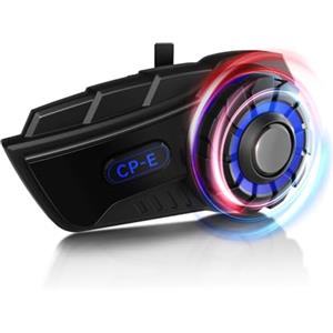 Moman Interfono Moto, CP-E Auricolare Casco Moto 6 Motociclisti 2000M Sistema di Comunicazione Connettività Universale con Cancellazione del Rumore Condivisione Musica Radio FM Impermeabile, Singolo