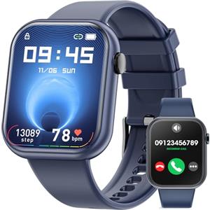 Hwagol Smartwatch Donna Uomo con Chiamata Bluetooth, 1,85'' HD Orologio Smartwatch con 140+ Sportive, Smart Watch con Sonno/Contapassi/SpO2/Cardiofrequenzimetro, Orologio Fitness per Android iOS