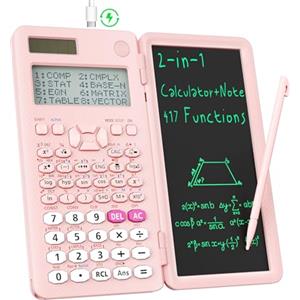 ROATEE 991ES MAX - Calcolatrice scientifica da tavolo, display multiview ROATEE a 4 righe con tablet da scrittura LCD cancellabile, alimentazione a batteria solare con blocco note per la scuola