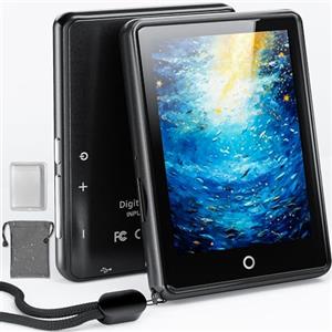 ODEJOI Lettore MP3 da 64 GB, Bluetooth 5.3, touchscreen da 2,8", musica HiFi portatile, lettore MP3 per bambini, con altoparlante, 18 suoni rilassanti, durata della batteria fino a 45 ore, radio FM, supporto